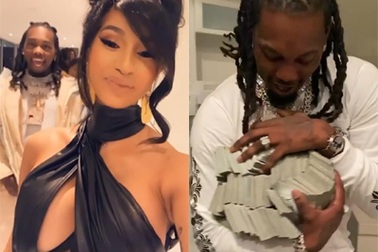 Cardi B tặng chồng bao tải tiền trong ngày sinh nhật