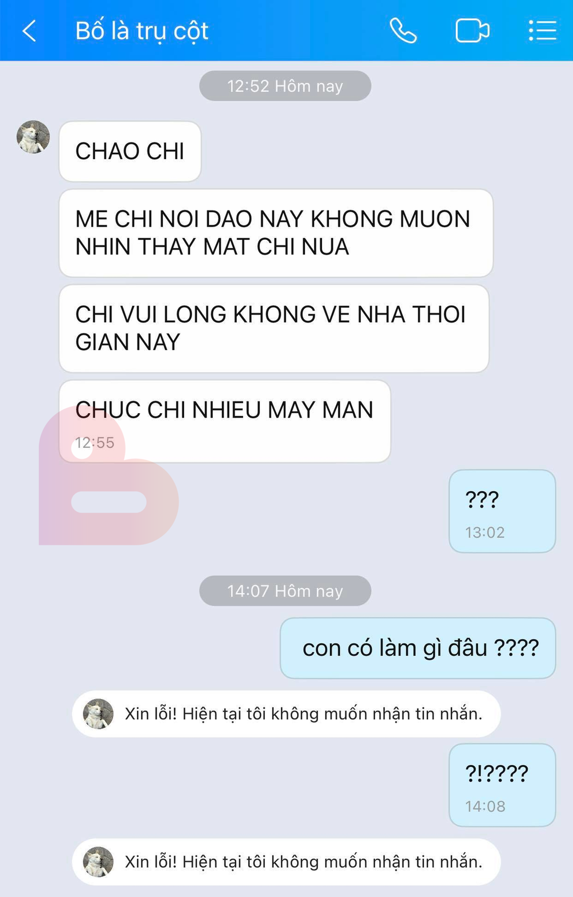Dân mạng cười bò trước đoạn chat của con gái với bố là trụ cột - 2 Dân mạng cười bò trước đoạn chat của con gái với bố là trụ cột - 2