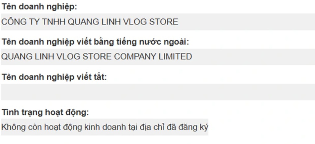 Quang Linh Vlogs zur Strafverfolgung vorgeschlagen: Verwandte Unternehmen schwanken stark - 1 Quang Linh Vlogs bị đề nghị truy tố: Doanh nghiệp liên quan biến động mạnh - 1