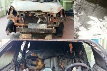 Nghi can phóng hỏa đốt xe ô tô 7 chỗ ra đầu thú