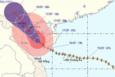 Bão Conson áp sát miền Bắc, Hà Nội chịu ảnh hưởng trực tiếp