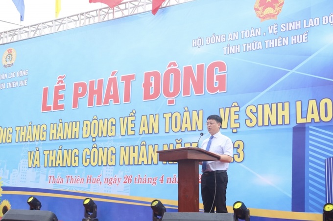 Ông Nguyễn Thanh Bình – Phó Chủ tịch Thường trực UBND tỉnh Thừa Thiên Huế phát biểu chỉ đạo tại lễ phát động 