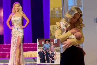 2 tuần sau khi sinh, người đẹp đi thi hoa hậu, vừa thi vừa... cho con bú