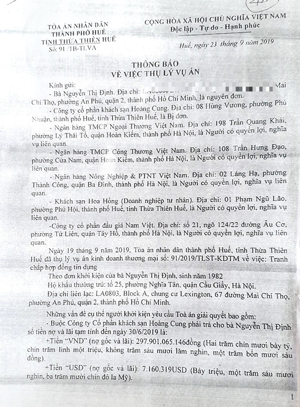 Vụ kiện hy hữu đòi quyền chủ nợ: Đơn phản tố bị ngân hàng phản bác ra sao? - 1 Vụ kiện hy hữu đòi quyền chủ nợ: Đơn phản tố bị ngân hàng phản bác ra sao? - 1