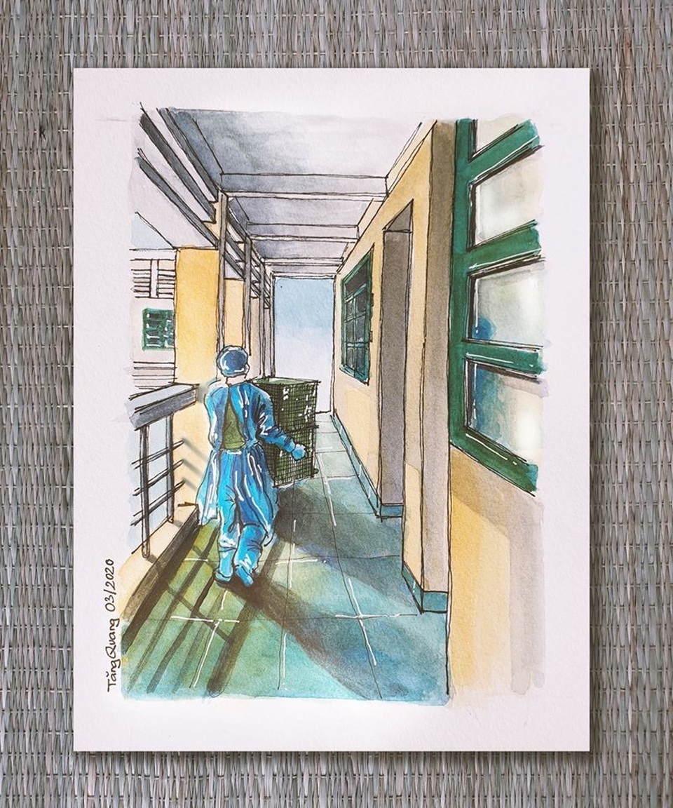 Du học sinh 9x ký họa đầy cảm xúc về cuộc sống ở khu cách ly - 4