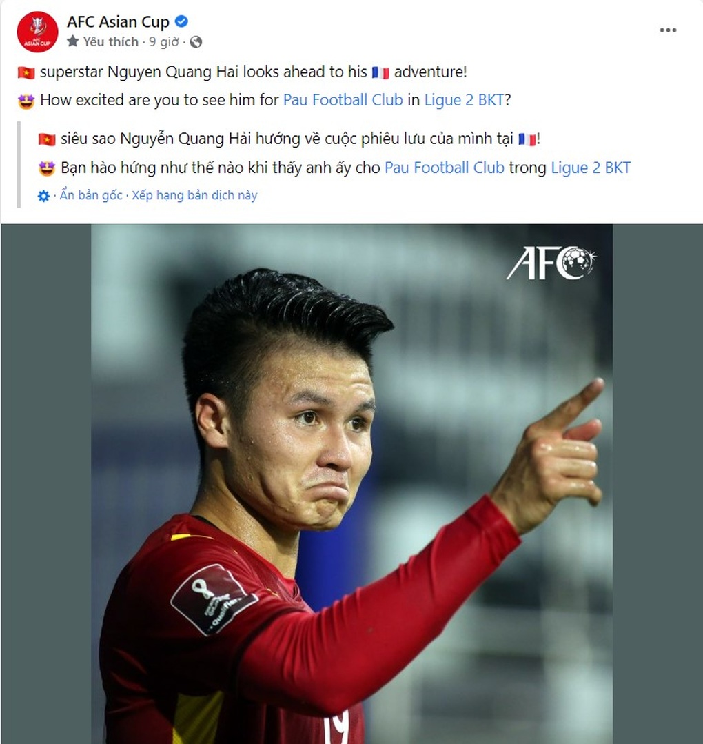 AFC phấn khích trước việc Quang Hải gia nhập Pau FC - 1 AFC phấn khích trước việc Quang Hải gia nhập Pau FC - 1