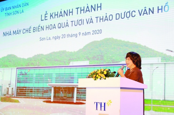 Bà Thái Hương phát biểu tại buổi lễ.
