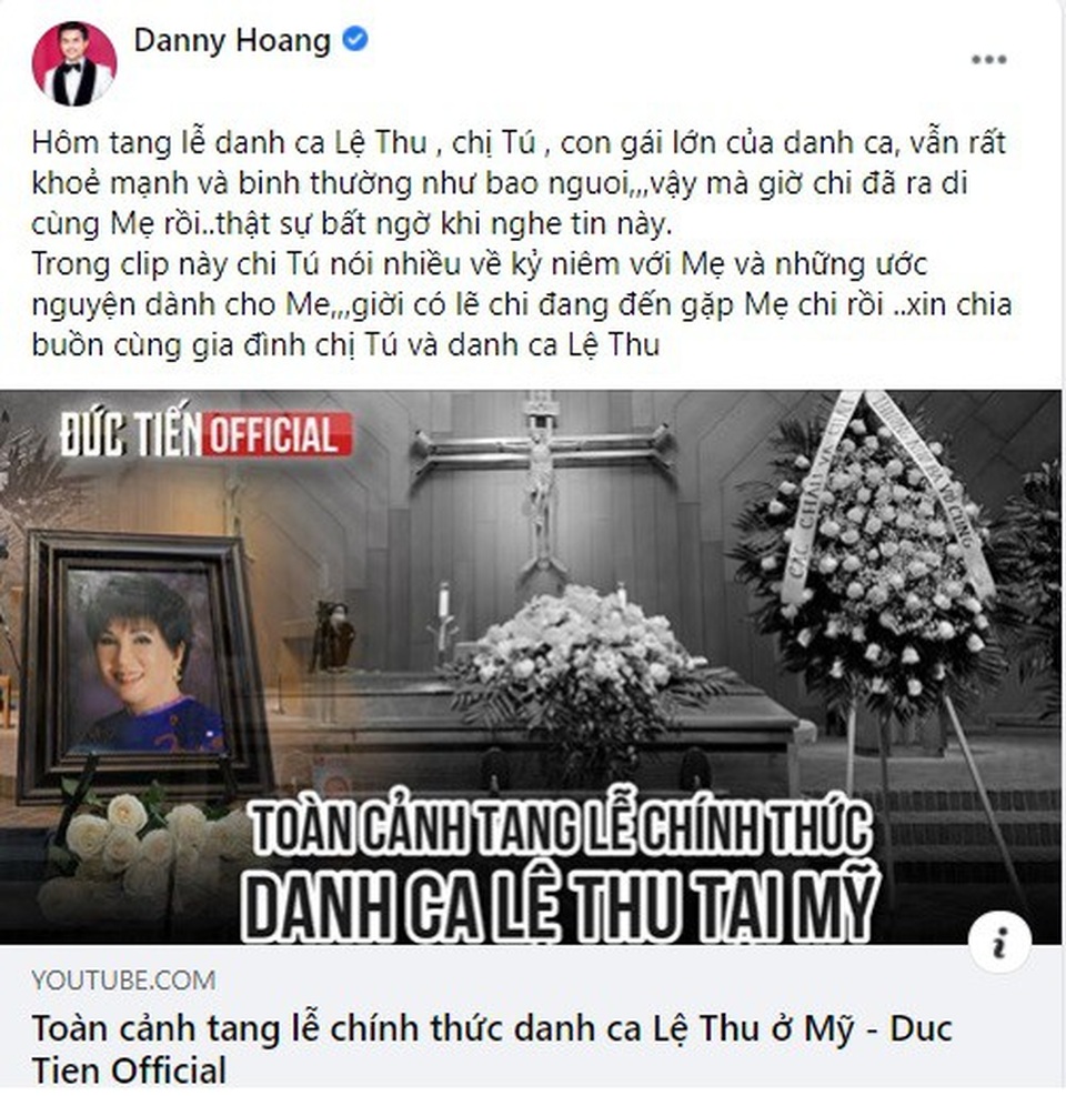 Con gái danh ca Lệ Thu đột ngột qua đời sau khi mẹ mất 2 tháng - 1 Con gái danh ca Lệ Thu đột ngột qua đời sau khi mẹ mất 2 tháng - 1