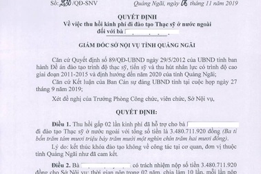 Con lãnh đạo du học bằng ngân sách nhưng không quay về phục vụ tỉnh