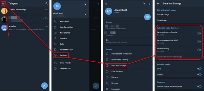 Cách tắt tính năng tự động tải cho Telegram trên điện thoại