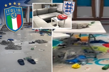 Choáng với cảnh bừa bộn, ngập rác tuyển Italia để lại sau chung kết Euro