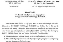 Trường ĐH Hà Tĩnh cho sinh viên nghỉ học để phòng tránh virus Corona