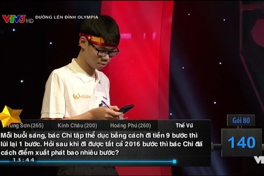 Trung Sơn giành 30 điểm từ gói câu hỏi của đối thủ, giành chiến thắng chung cuộc.