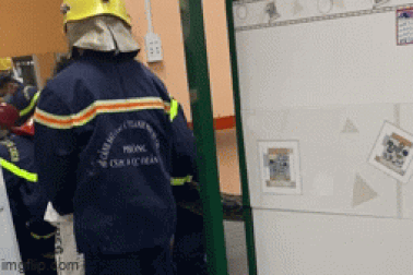 Xem lính cứu hỏa bắt trăn gấm "khủng" trong nhà dân ở TPHCM