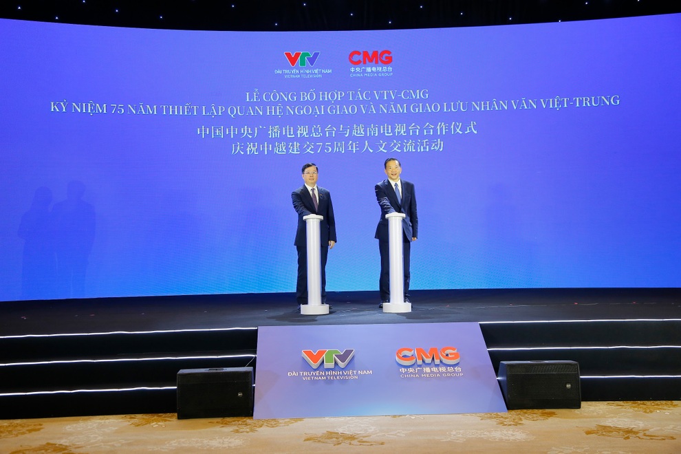 Lãnh đạo VTV và CMG bấm nút khởi động hợp tác