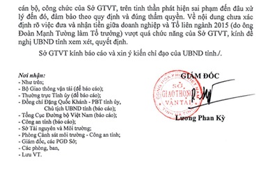 Vụ ép doanh nghiệp chi tiền: Sở GTVT Hà Tĩnh "giơ cao đánh khẽ"?