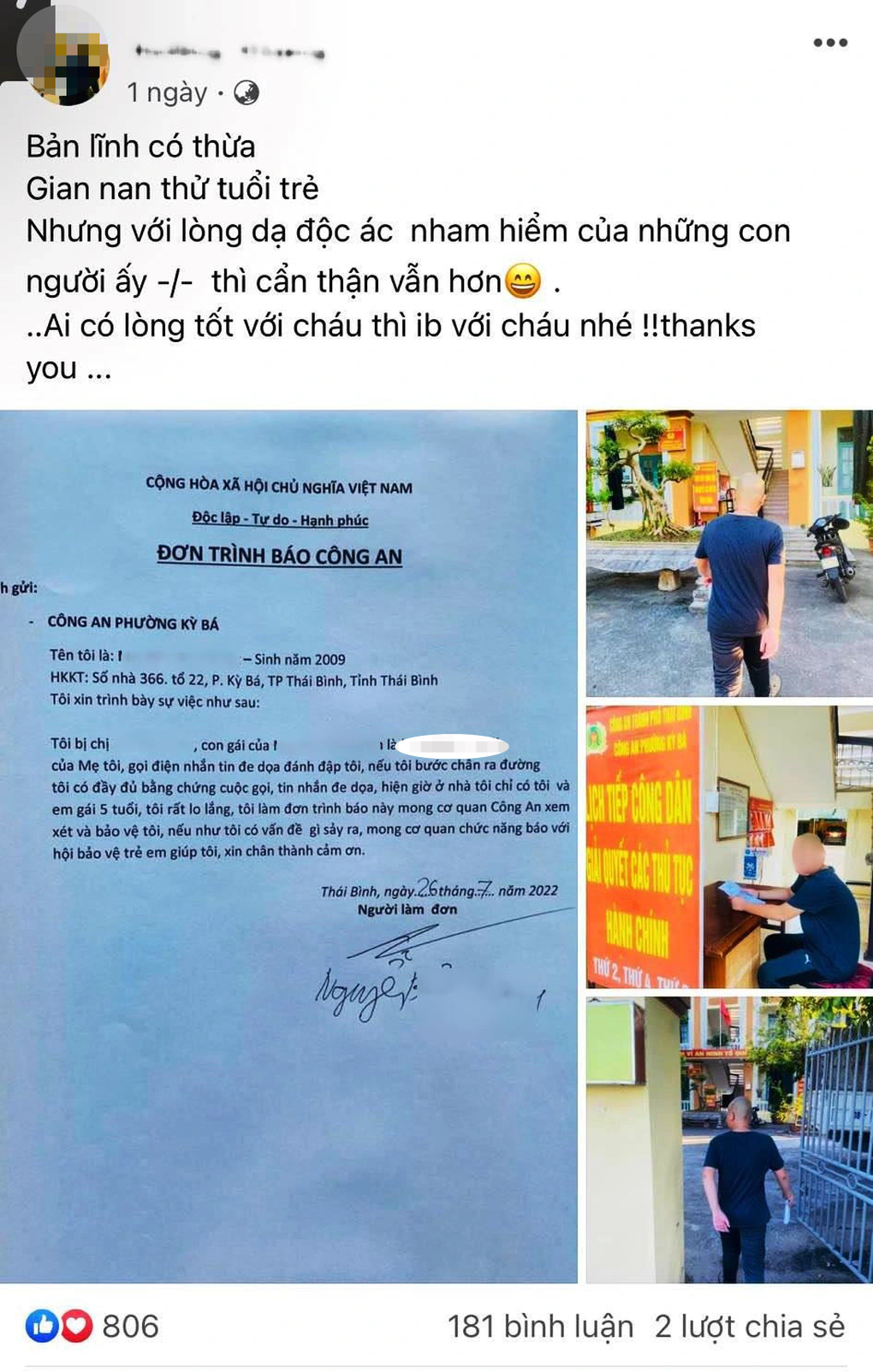 Công an lên tiếng việc con trai 13 tuổi của Đường Nhuệ kêu cứu - 2 Công an lên tiếng việc con trai 13 tuổi của Đường Nhuệ kêu cứu - 2