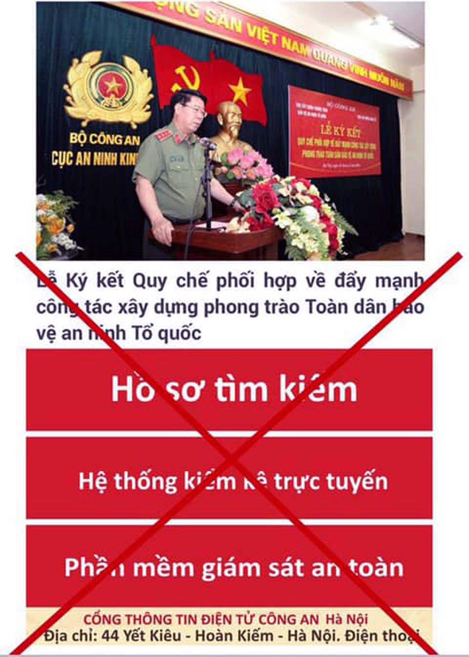 Giả mạo website Công an Hà Nội để phát tán mã độc, phần mềm gián điệp - 1 Giả mạo website Công an Hà Nội để phát tán mã độc, phần mềm gián điệp - 1