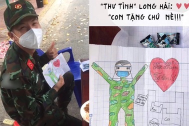 Bức "thư tình" đáng yêu bé gái gửi chú bộ đội cổ vũ tinh thần chống dịch