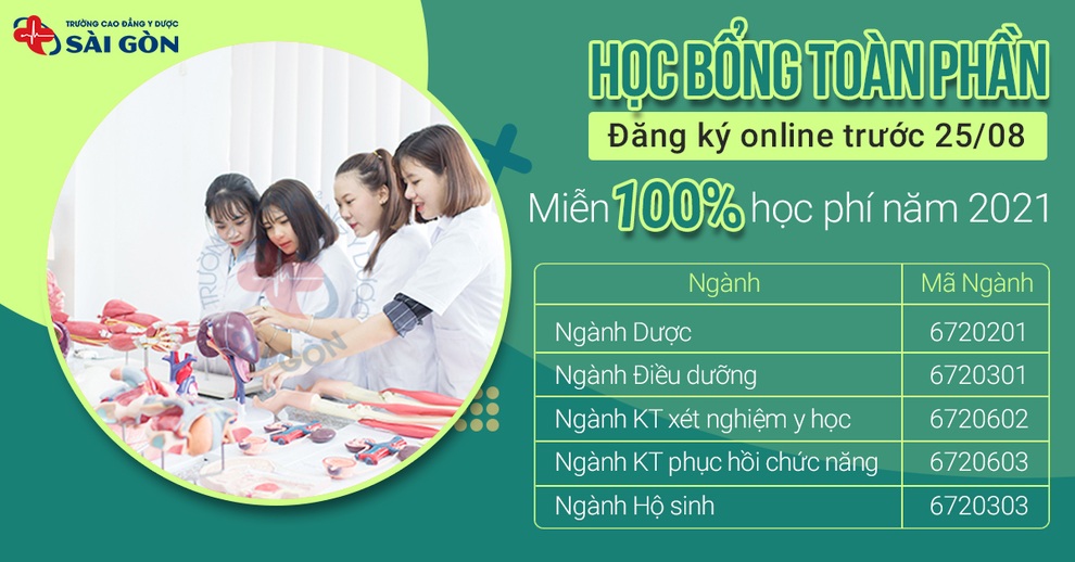 Trường Cao đẳng Y dược Sài Gòn miễn 100% học phí năm 2021 khi nhập học trước 25/8 - 1 Trường Cao đẳng Y dược Sài Gòn miễn 100% học phí năm 2021 khi nhập học trước 25/8 - 1