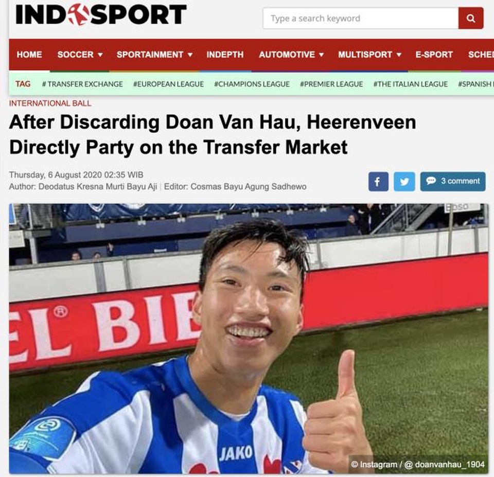 Báo Indonesia sử dụng ngôn từ cay nghiệt để chê bai Văn Hậu - 1 Báo Indonesia sử dụng ngôn từ cay nghiệt để chê bai Văn Hậu - 1