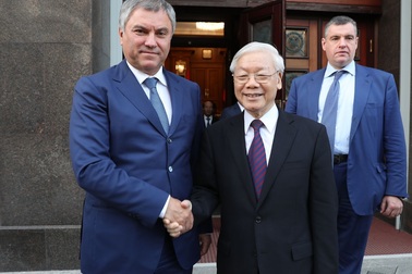 Tổng Bí thư Nguyễn Phú Trọng hội kiến Chủ tịch Duma Quốc gia Nga