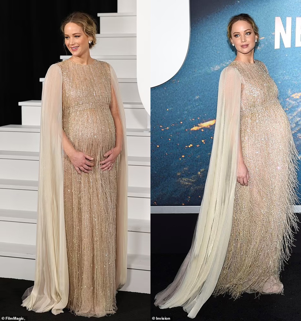Jennifer Lawrence lộ bụng bầu, sánh đôi Leonardo DiCaprio - 2 Jennifer Lawrence lộ bụng bầu, sánh đôi Leonardo DiCaprio - 2
