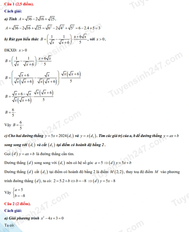 View - Đề thi, đáp án tất cả các môn thi lớp 10 tỉnh Nghệ An năm 2024 | Báo Dân trí