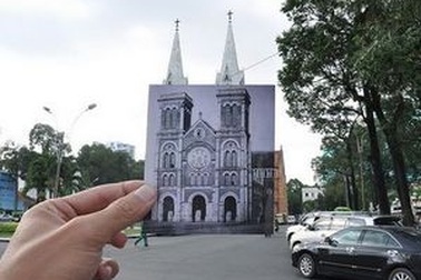 Ấn tượng Việt Nam “xưa và nay” qua bộ ảnh lồng trong ảnh