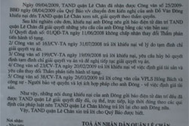 Trả lời khiếu nại của ông Đỗ Đình Đông 