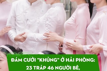 Đám cưới "khủng" ở Hải Phòng: 23 tráp 46 người bê, dàn ô tô tiền tỷ đón dâu
