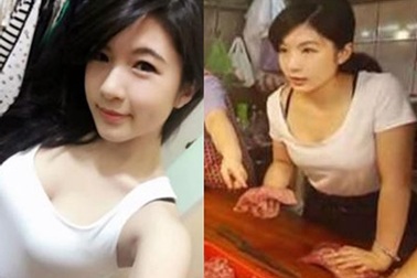 Thiếu nữ Đài Loan xinh đẹp bán thịt lợn gây sốt mạng