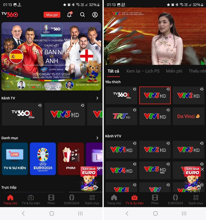 Cách xem trực tiếp trận chung kết Euro 2024 trên smartphone và máy tính - 3 Cách xem trực tiếp trận chung kết Euro 2024 trên smartphone và máy tính - 3