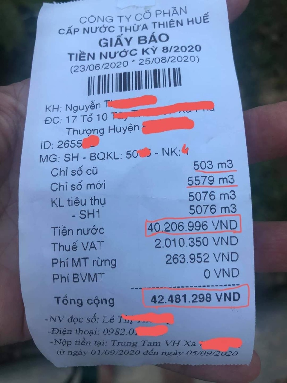 Một hộ gia đình “sốc” khi nhận giấy báo tiền nước hơn 42 triệu đồng - 1 Một hộ gia đình “sốc” khi nhận giấy báo tiền nước hơn 42 triệu đồng - 1