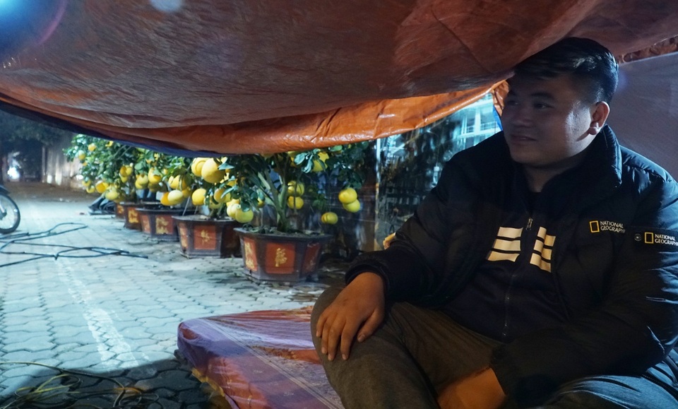 Cuối năm người lao động dựng lán canh đào, bưởi xuyên đêm - 12