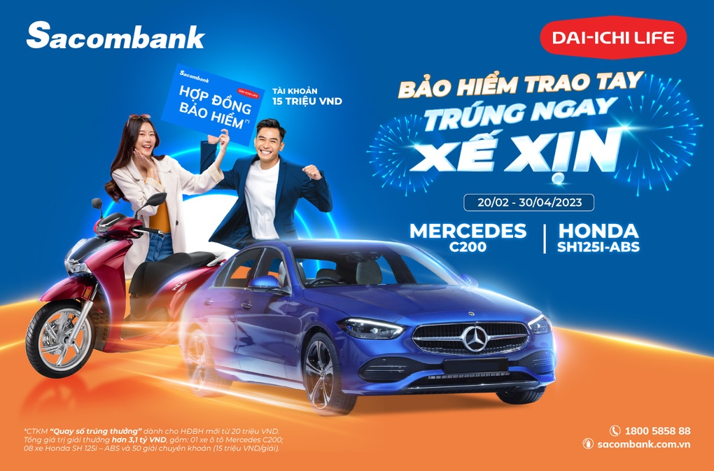 Ưu đãi đến 4,4 tỷ đồng cho khách hàng tham gia bảo hiểm tại Sacombank - 2 Ưu đãi đến 4,4 tỷ đồng cho khách hàng tham gia bảo hiểm tại Sacombank - 2