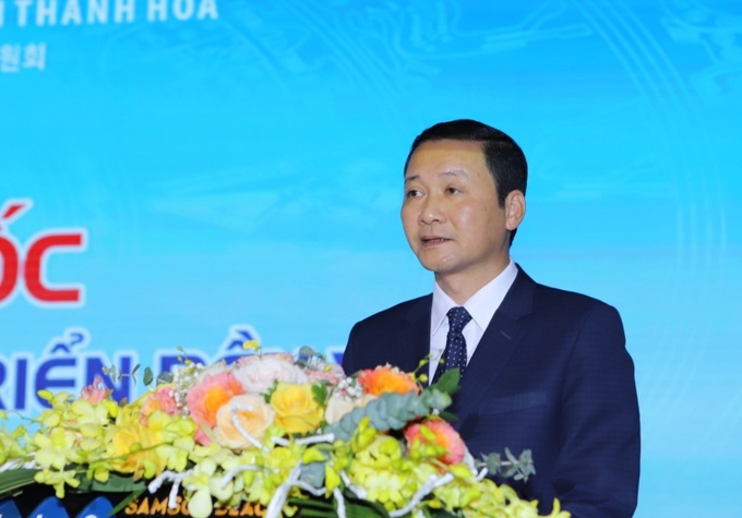 Chủ tịch UBND tỉnh Thanh Hóa Đỗ Minh Tuấn phát biểu khai mạc hội nghị gặp gỡ Thanh Hóa - Hàn Quốc