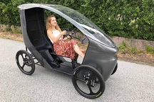 CityQ - Độc đáo xe đạp điện 4 bánh, chở được 3 người