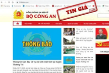Giả mạo website Bộ Công an để lừa đảo