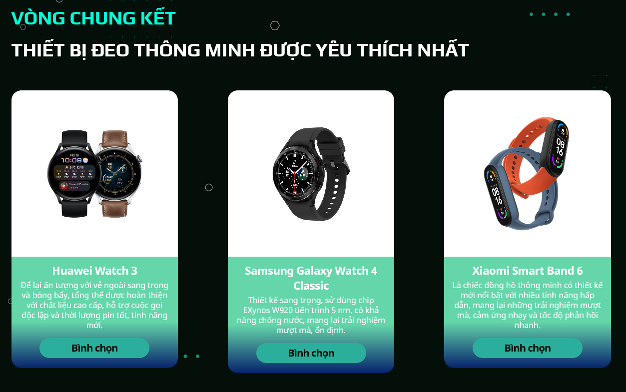 3 sản phẩm tranh tài tại chung kết hạng mục 3 sản phẩm tranh tài tại chung kết hạng mục