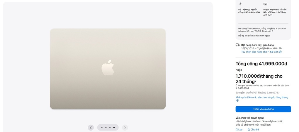 Apple kéo dài thời gian giao MacBook Air - 1