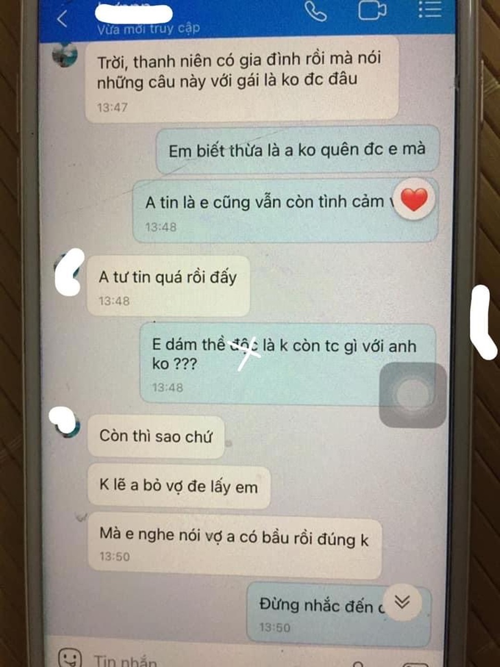 Dân mạng nổi giận trước loạt tin nhắn với gái của ông chồng có vợ đang bầu - 1 Dân mạng nổi giận trước loạt tin nhắn với gái của ông chồng có vợ đang bầu - 1