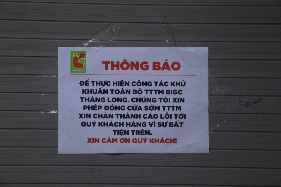 Big C Thăng Long nói gì về việc tạm đóng cửa do ca bệnh Covid-19? - 1 Big C Thăng Long nói gì về việc tạm đóng cửa do ca bệnh Covid-19? - 1