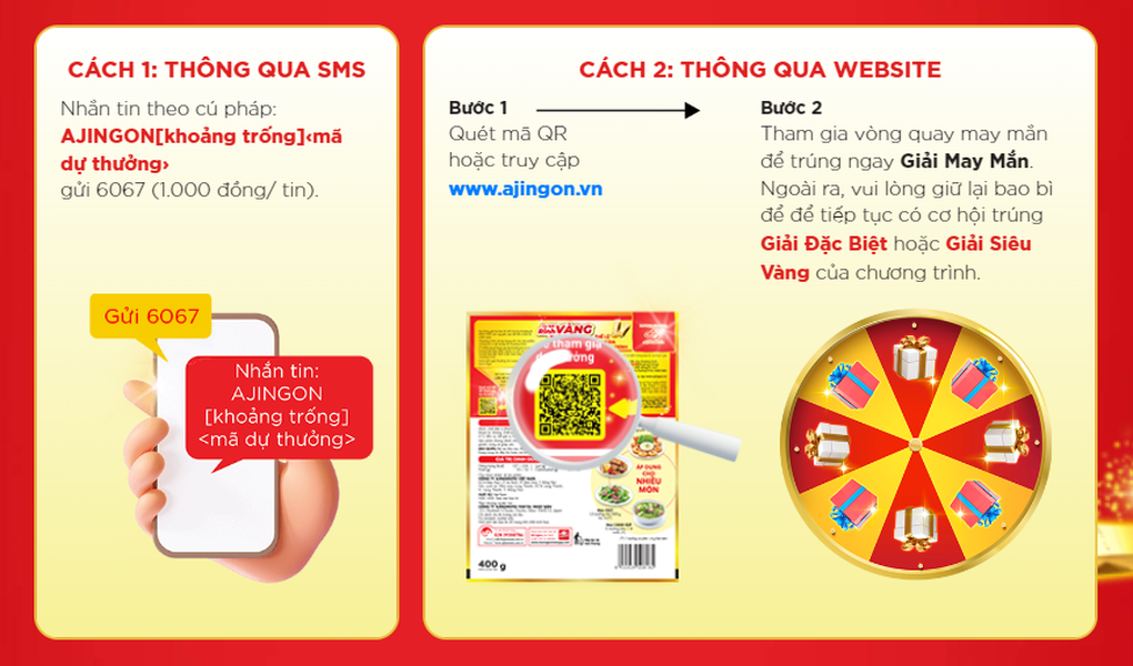 Cơ hội nhận vàng PNJ 24K trong mỗi gói hạt nêm Aji-ngon Heo - 2 Cơ hội nhận vàng PNJ 24K trong mỗi gói hạt nêm Aji-ngon Heo - 2