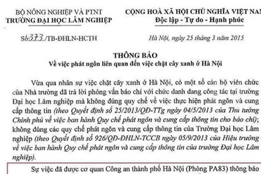 Công an Hà Nội không can thiệp phát ngôn của trường Đại học Lâm nghiệp