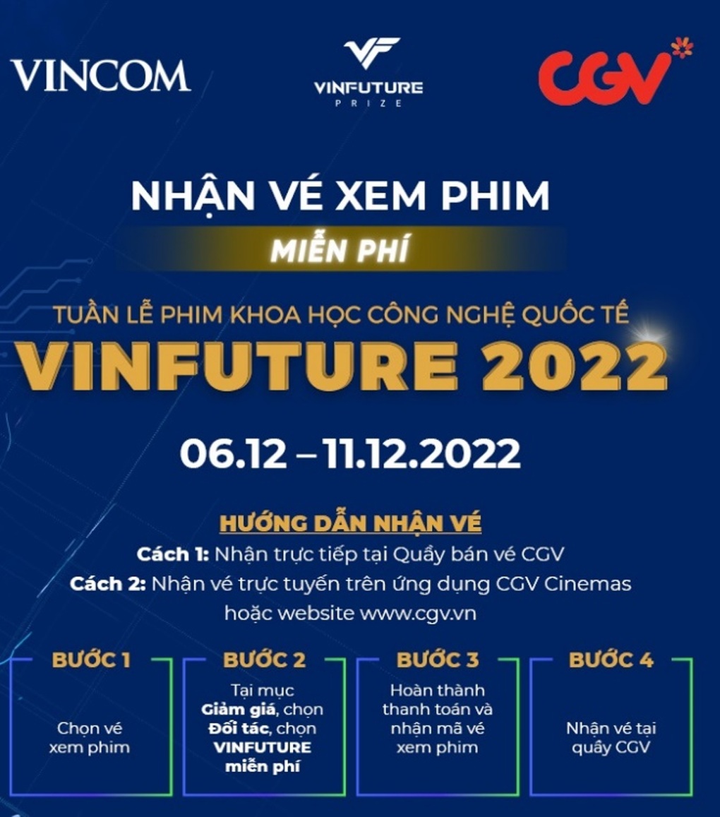 Quỹ VinFuture tặng 25.000 vé xem phim CGV miễn phí tại Vincom toàn quốc - 1 Quỹ VinFuture tặng 25.000 vé xem phim CGV miễn phí tại Vincom toàn quốc - 1