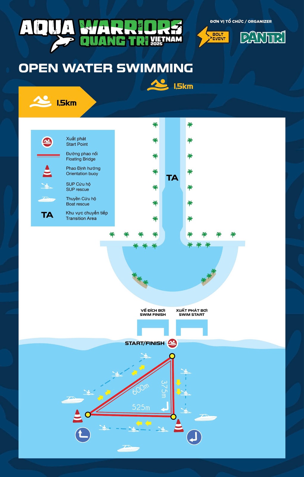Aqua Warriors Quang Tri 2025 annonce un parcours complet de natation et de course à pied pour toutes les distances - 5 Aqua Warriors Quảng Trị 2025 công bố toàn bộ lộ trình bơi và chạy cho tất cả cự ly - 5