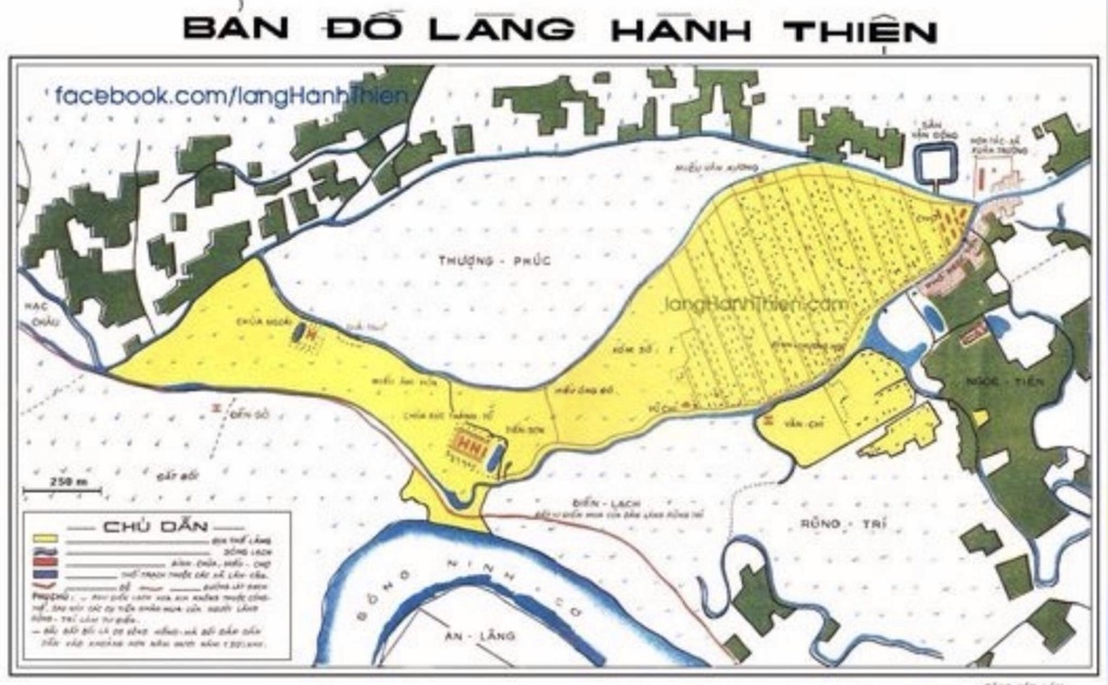 Bản đồ cổ làng Hành Thiện có hình con cá chép vượt vũ môn (Ảnh: Internet). Bản đồ cổ làng Hành Thiện có hình con cá chép vượt vũ môn (Ảnh: Internet).
