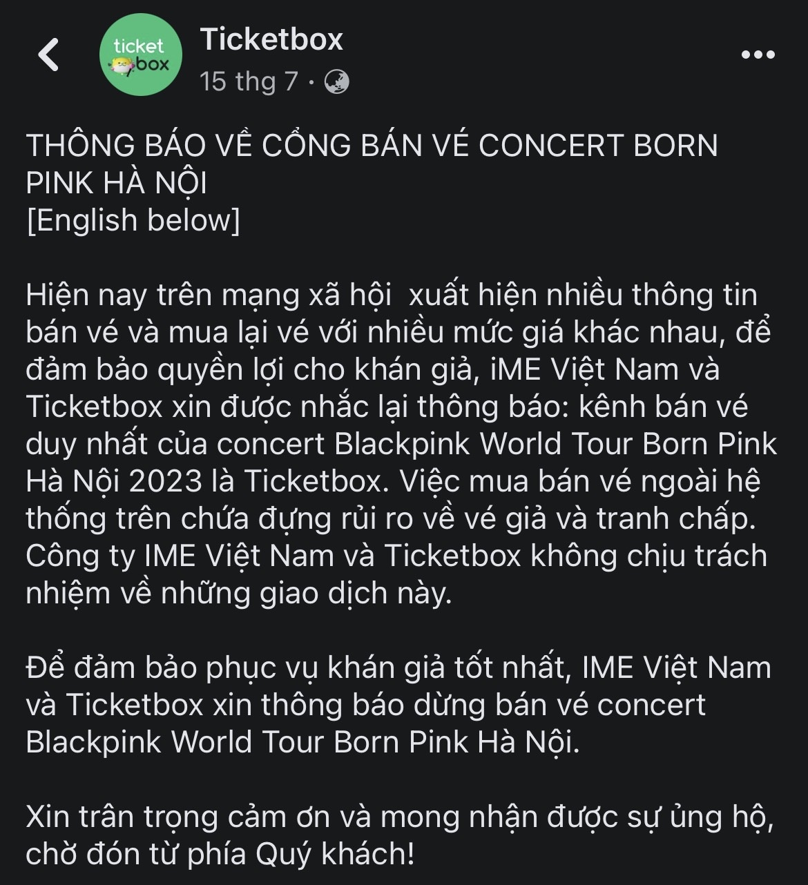 Cuộc chiến vé Blackpink: Khi 40 triệu đồng/cặp, khi hạ hết giá không ai mua - 3 Cuộc chiến vé Blackpink: Khi 40 triệu đồng/cặp, khi hạ hết giá không ai mua - 3
