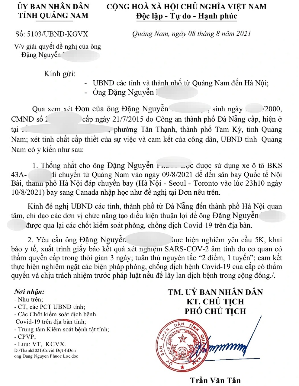 Thông tin về văn bản cho Bí thư TP Tam Kỳ đưa con ra Hà Nội đi du học - 1 Thông tin về văn bản cho Bí thư TP Tam Kỳ đưa con ra Hà Nội đi du học - 1